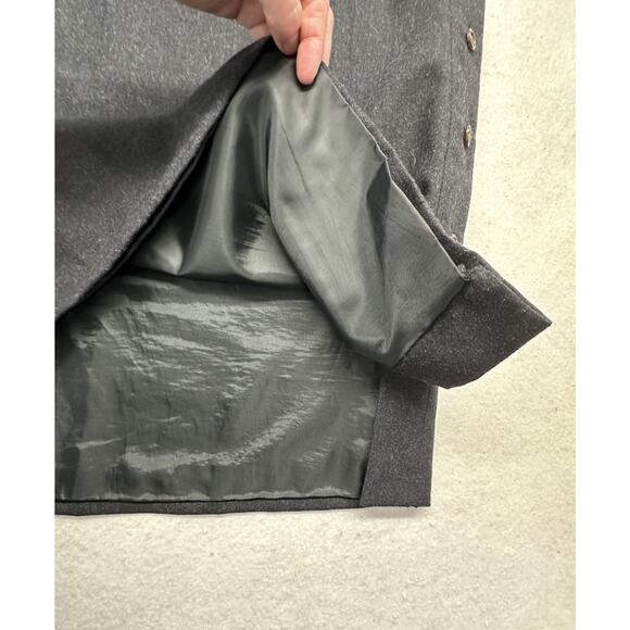 Vintage Wool Dress Harvé Bernard Womens 14 Side Button Black - Picture 5 of 6